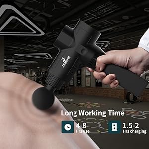 LYHOME Massage Gun with Heat Deep Tissue Back Massager Neck Massager for Pain Relief,Muscle Percussion Massage Gun, Birthday Gifts for Men Women Dad him Handheld Message Gun with 7Heads&Silent