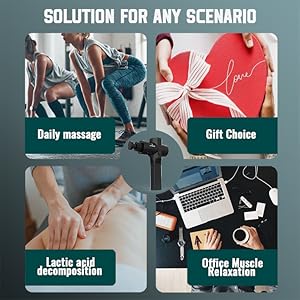 LYHOME Massage Gun with Heat Deep Tissue Back Massager Neck Massager for Pain Relief,Muscle Percussion Massage Gun, Birthday Gifts for Men Women Dad him Handheld Message Gun with 7Heads&Silent