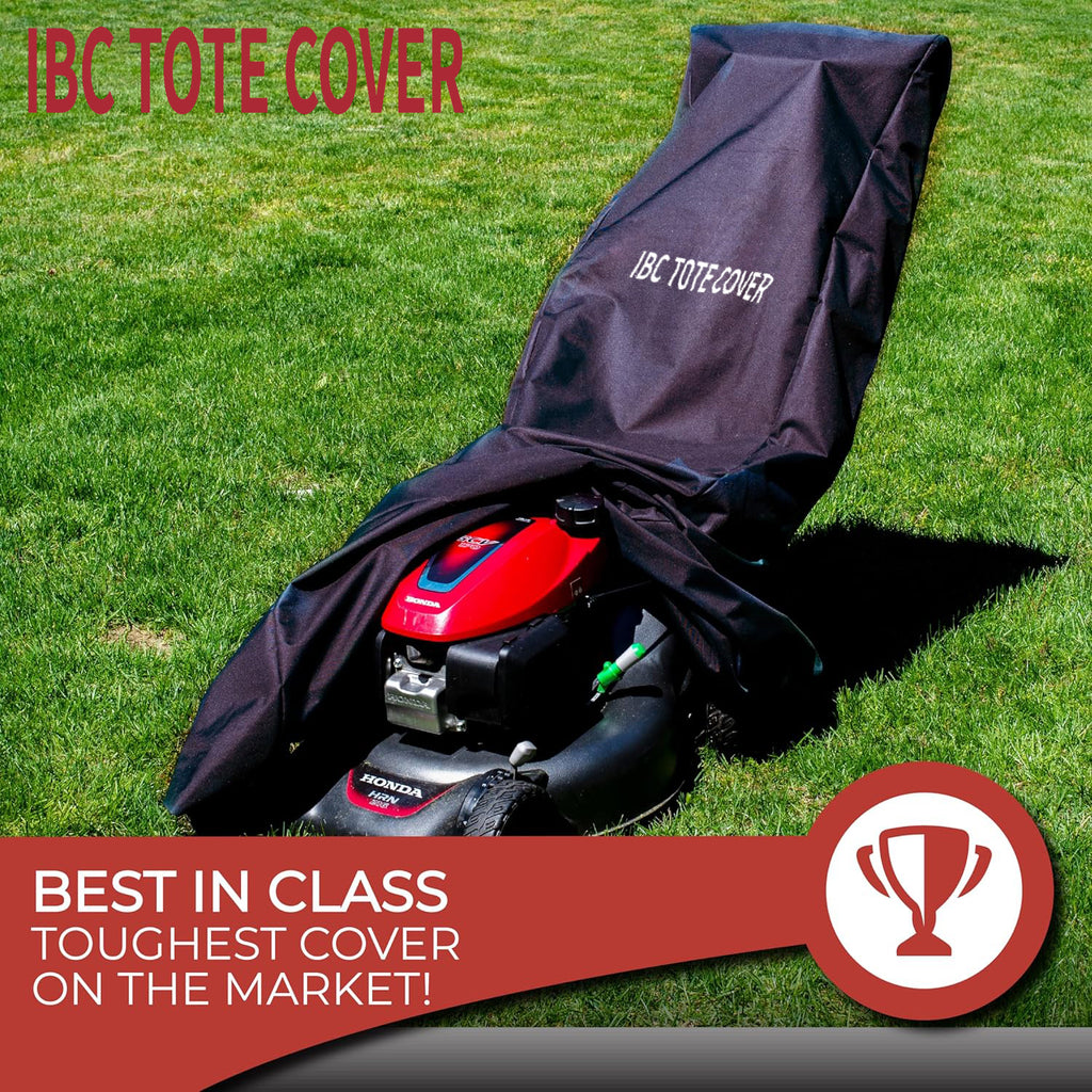 IBC TOTE COVER Lawn Mower Cover - 94 x 19.5 x 13.5 in, Black, 600D Oxford - Waterproof Heavy-Duty Push Mower Cover - Universal Fit for Zero Turn & Riding Tractors - Tear-Resistant Outdoor Shield