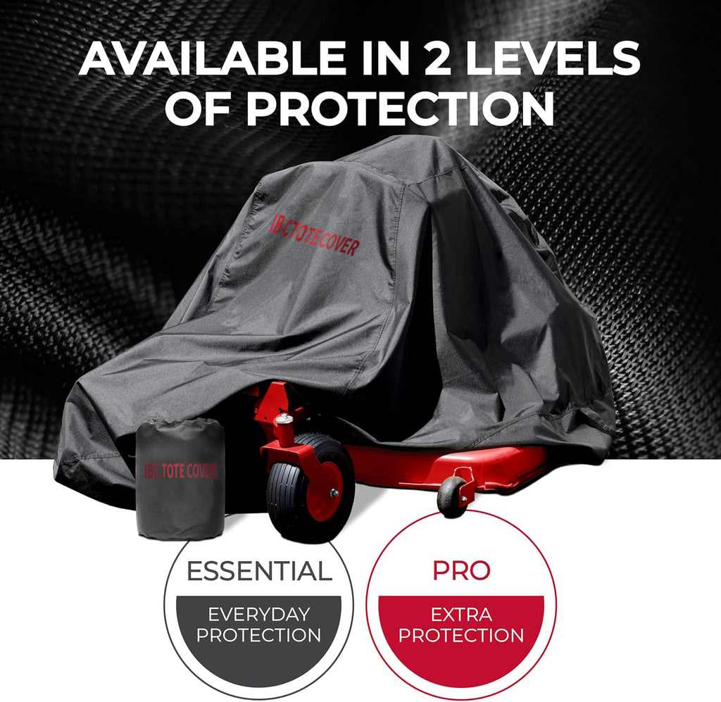 IBC TOTE COVER Zero Turn Mower Cover - 600D Fabric, Black - Waterproof UV Defense & Wind Resistance for Outdoor Use - Heavy-Duty Waterproof Cover for Tractor - Drawstring Strap for Zero Turn Lawn Mower