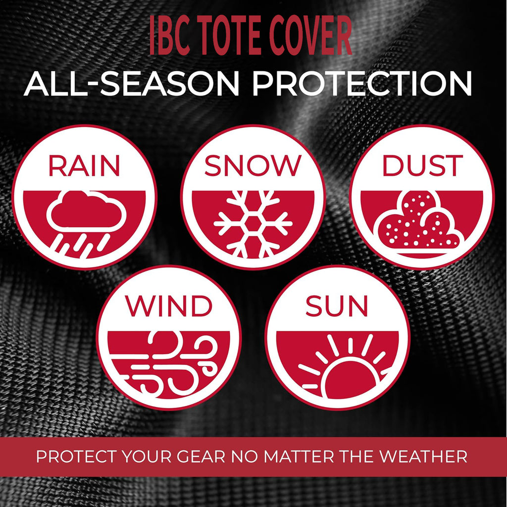 IBC TOTE COVER Zero Turn Mower Cover - 600D Fabric, Black - Waterproof UV Defense & Wind Resistance for Outdoor Use - Heavy-Duty Waterproof Cover for Tractor - Drawstring Strap for Zero Turn Lawn Mower