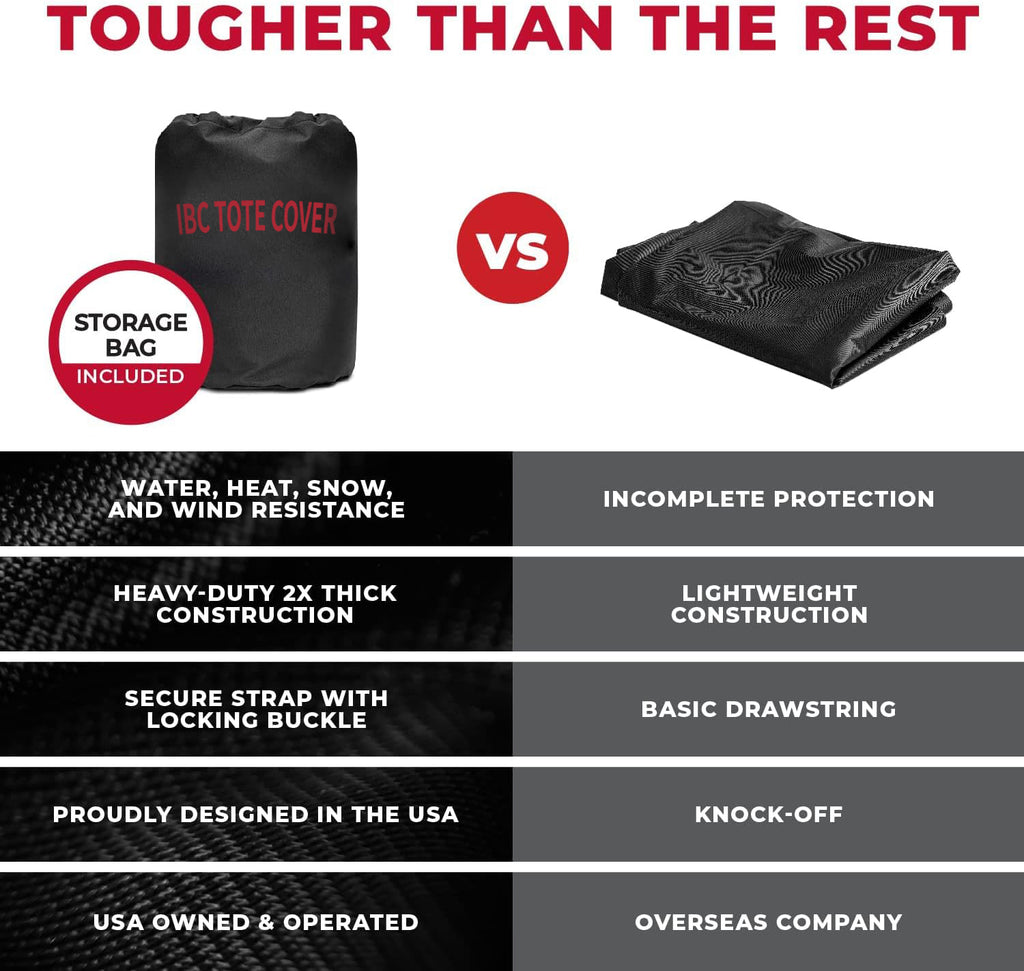 IBC TOTE COVER Zero Turn Mower Cover - 600D Fabric, Black - Waterproof UV Defense & Wind Resistance for Outdoor Use - Heavy-Duty Waterproof Cover for Tractor - Drawstring Strap for Zero Turn Lawn Mower