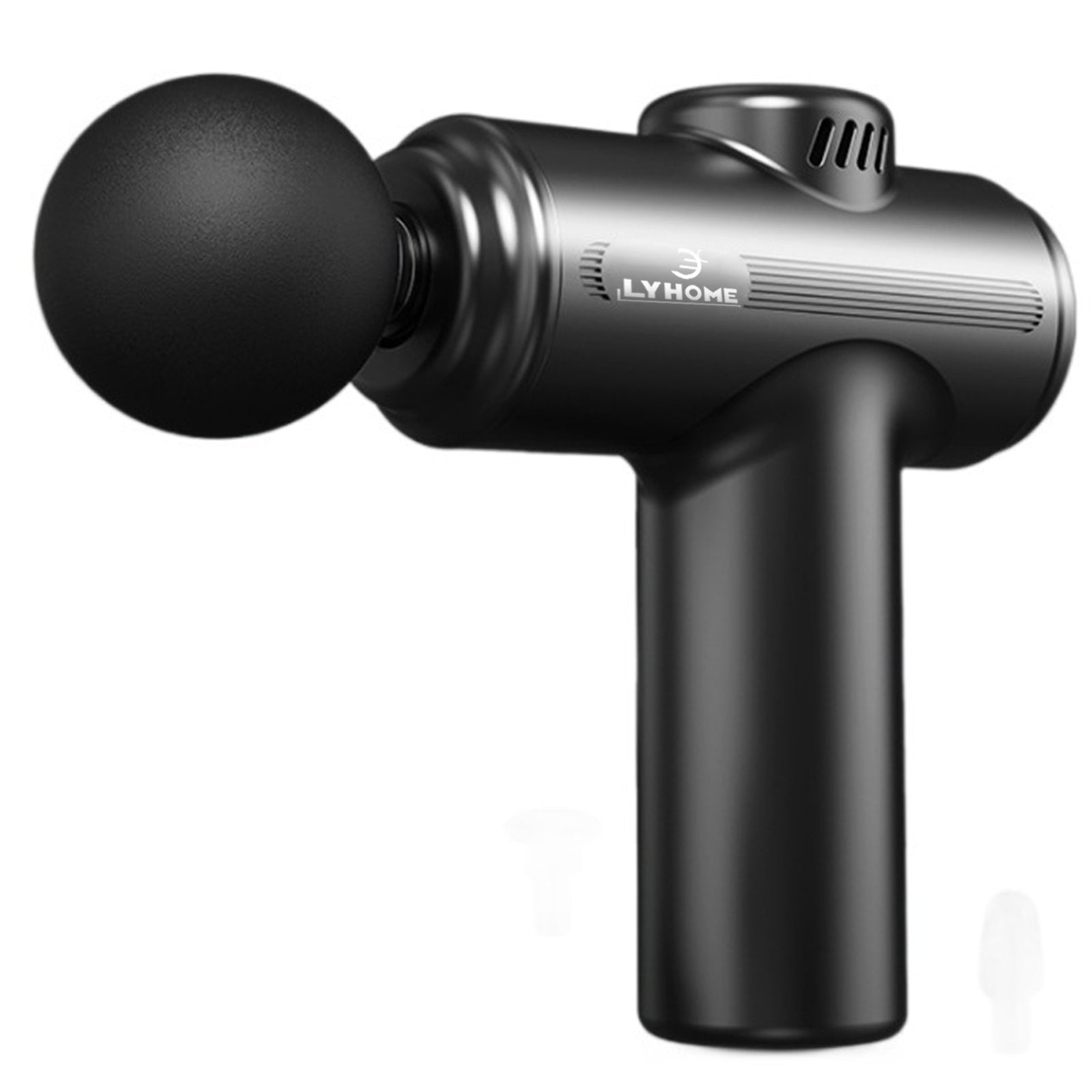 LYHOME Super Mini Massage Gun Deep Tissue, Handheld Muscle Massager with 4 Heads, Percussion Travel Size Massager Gun FSA Eligible for Men Women Back Relief, Quiet for Home, Gym, Office, HSA, Black