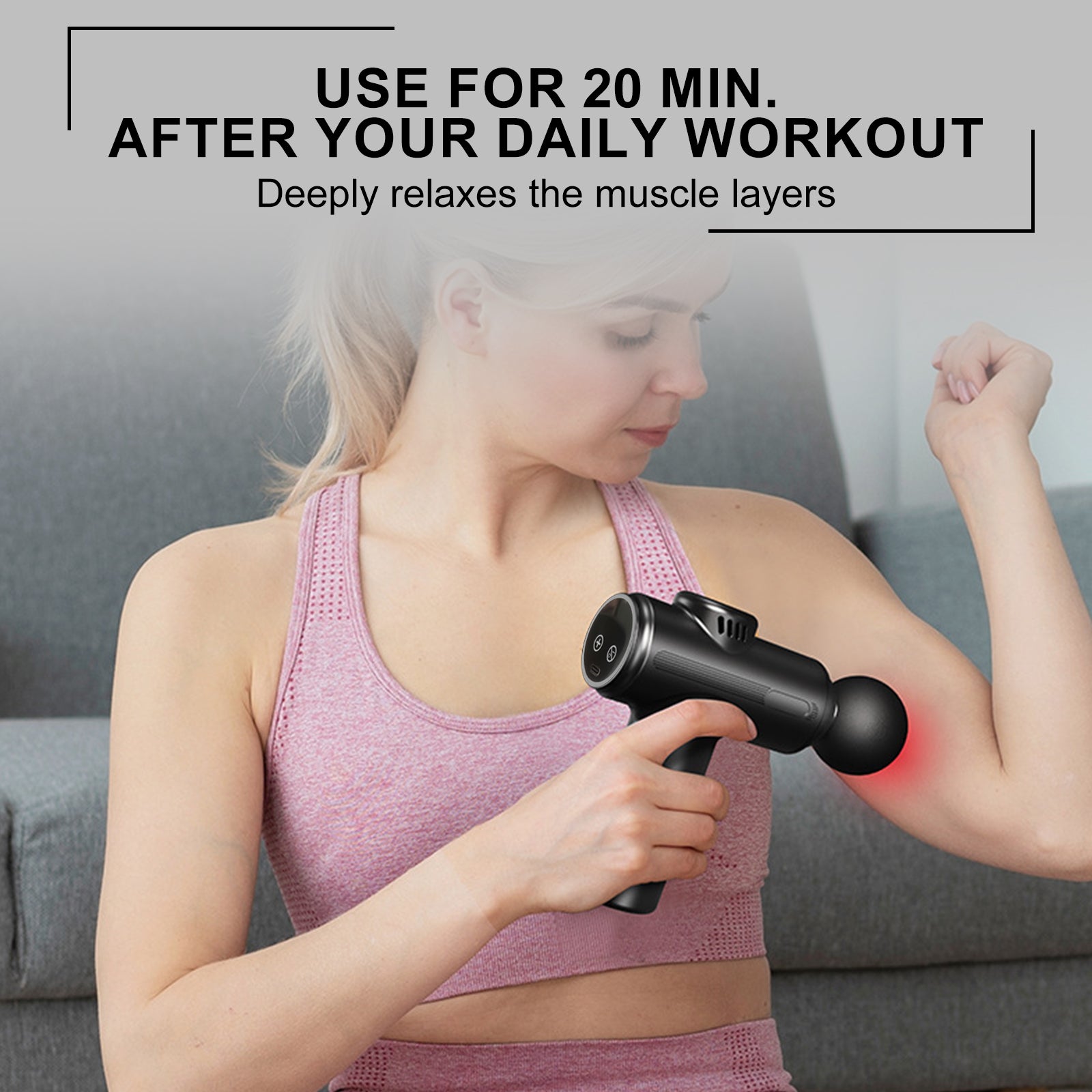 LYHOME Super Mini Massage Gun Deep Tissue, Handheld Muscle Massager with 4 Heads, Percussion Travel Size Massager Gun FSA Eligible for Men Women Back Relief, Quiet for Home, Gym, Office, HSA, Black