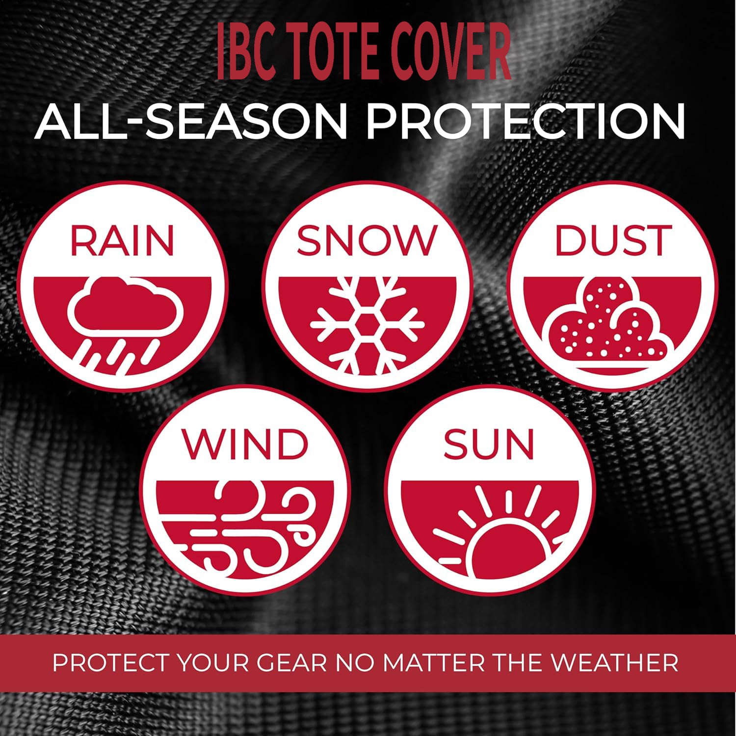 IBC TOTE COVER Snow Blower Cover - Standard Size, Basic Black, Waterproof Cover Protection, Heavy Duty Tear-Resistant Marine-Grade Fabric, Universal Fit for Two Stage Snow Blowers