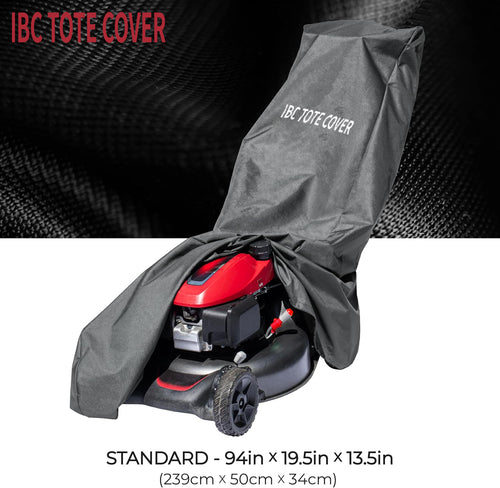 IBC TOTE COVER Lawn Mower Cover - 94 x 19.5 x 13.5 in, Black, 600D Oxford - Waterproof Heavy-Duty Push Mower Cover - Universal Fit for Zero Turn & Riding Tractors - Tear-Resistant Outdoor Shield